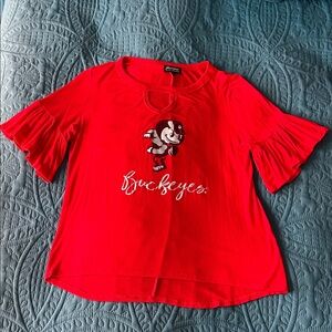 OSU Buckeyes with Brutus Logo Gameday Couture, Red, Women’s Top, M